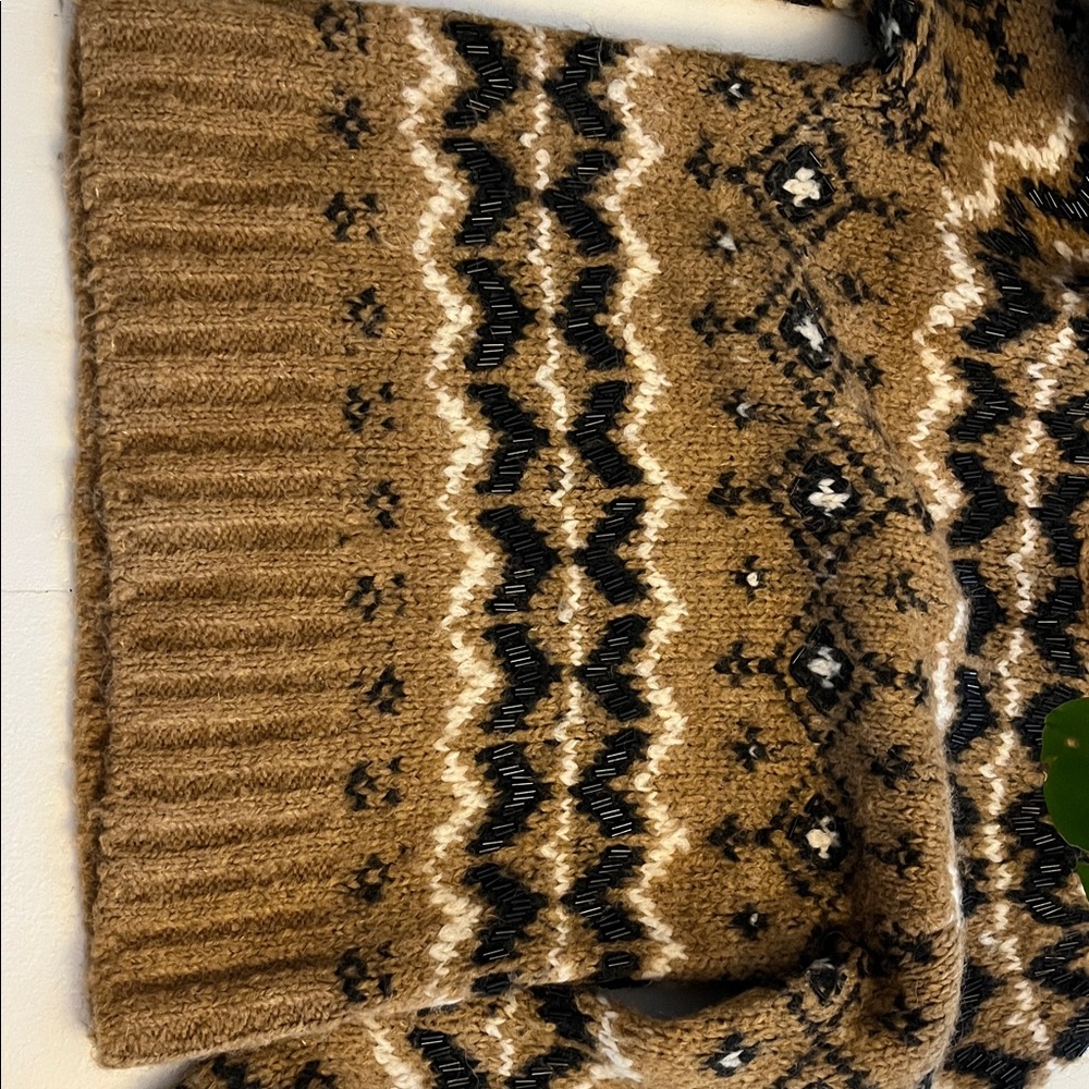 Veronica Beard Brown and Black Patterned Turtleneck Sweater - Picture 7 of 8